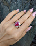 Ruby Halo Silver Ring-0017