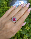 Ruby Halo Silver Ring-0017