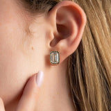 Bezel Stud Earrings