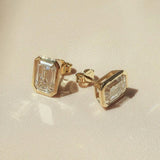 Bezel Stud Earrings