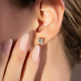 Princess cut Studs