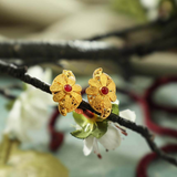 Floral Stud Earrings-0005