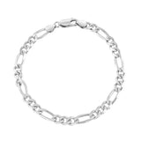 Sterling Silver Figaro Cut Bracelet 6mm