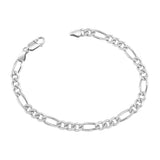 Sterling Silver Figaro Cut Bracelet 6mm